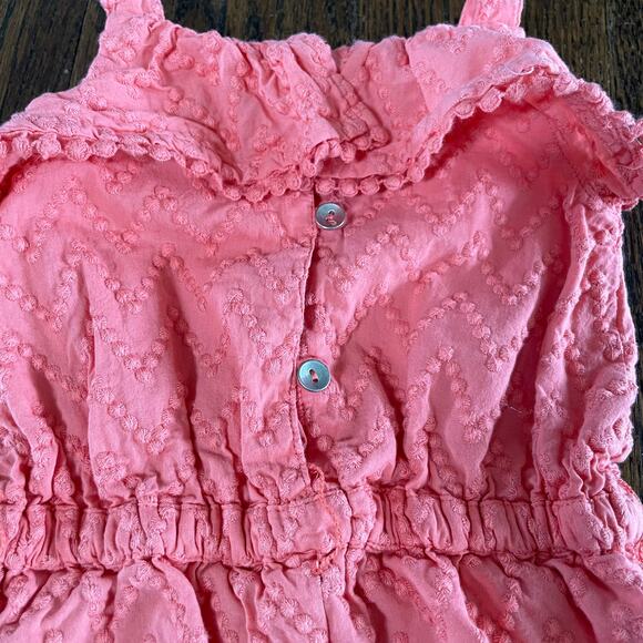 Cynthia Rowley Pink Peach Baby Girls Romper Pom Pom Fringe Size 12M Months - Picture 5 of 8